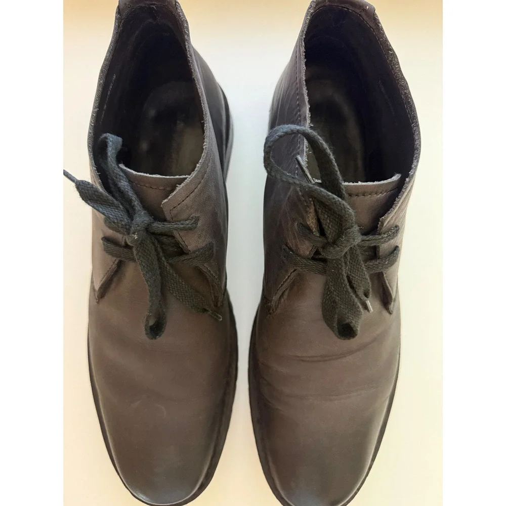 John Varvatos Leather Hipster Ankle Boot Mens Size 11M Dark Gray Lace-Up